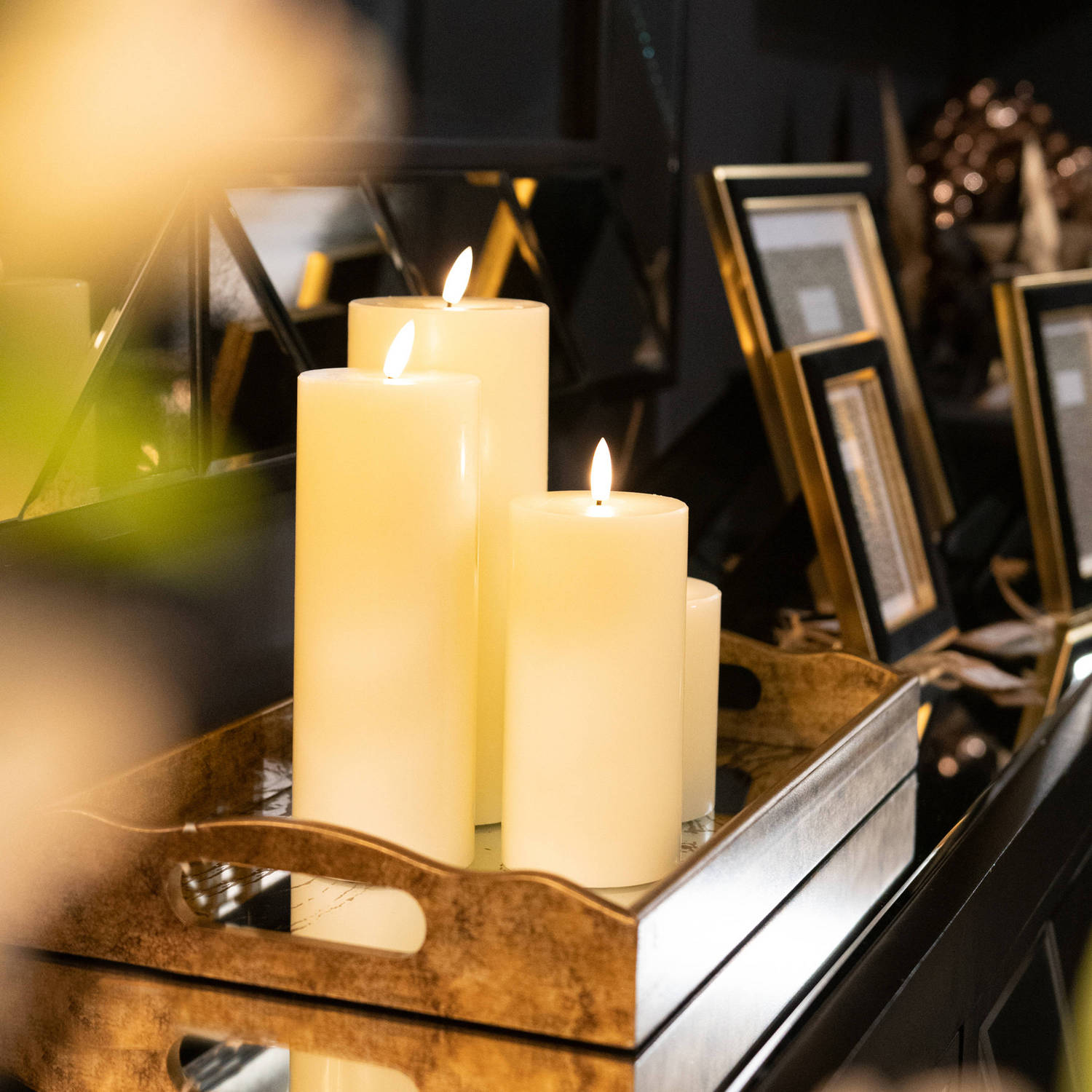 Luxe Collection Natural Glow  LED Cream Wax Candle 8"