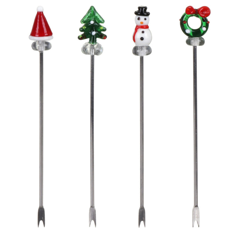 Gisela Graham - Pack of 4 Christmas Cocktail Forks