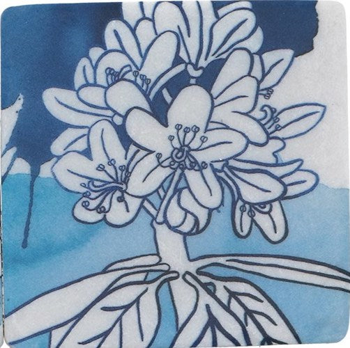 Set of 4 Resin Coasters - Ink Florals