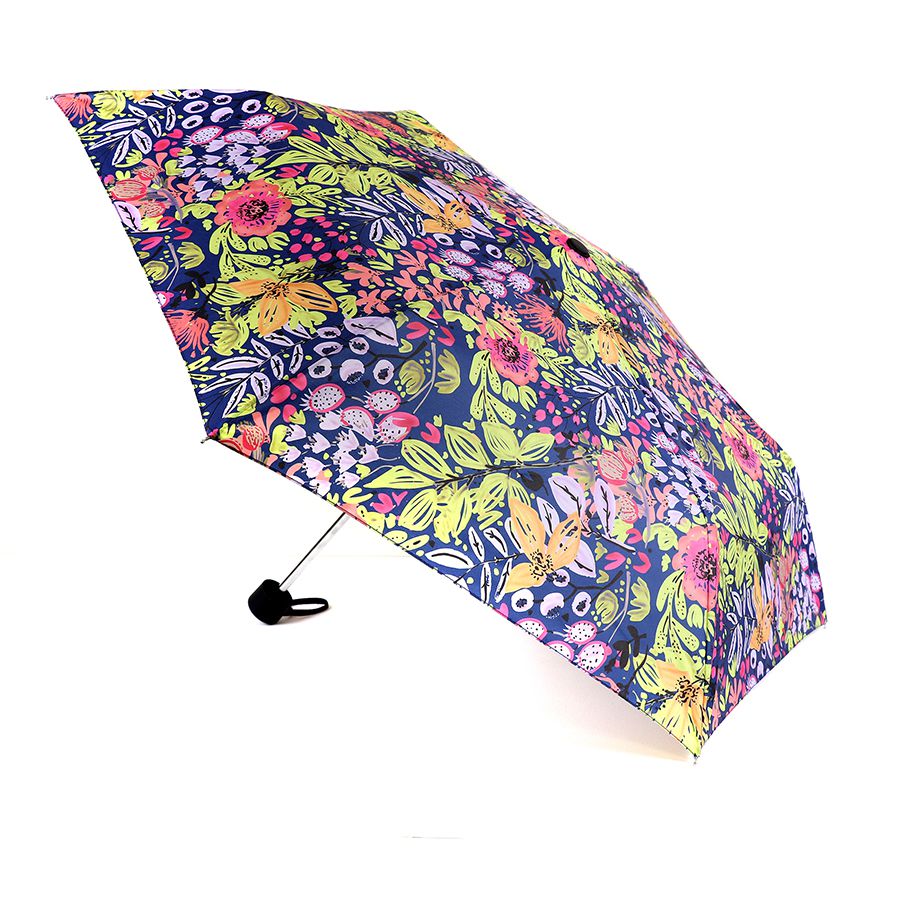 Recycled Blue Mix Flower Garden Print Umbrella