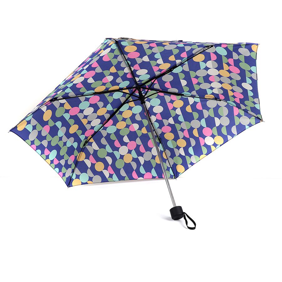 POM - Recycled Blue Mix Geometric Circle Print Umbrella