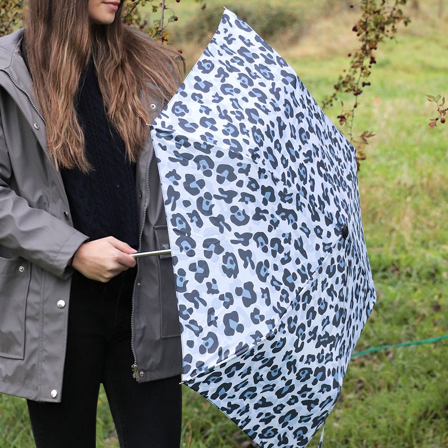 Blue Animal Print Recycled Umbrella