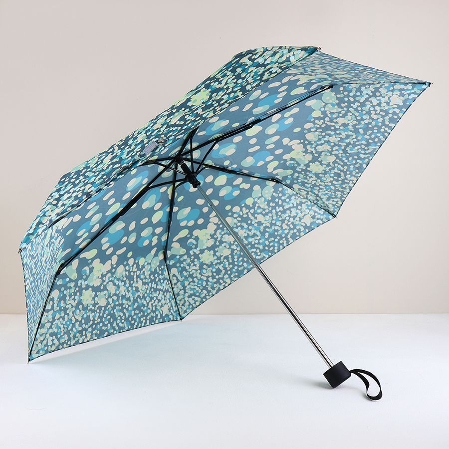 Teal Mix Dot Print Recycled Umbrella