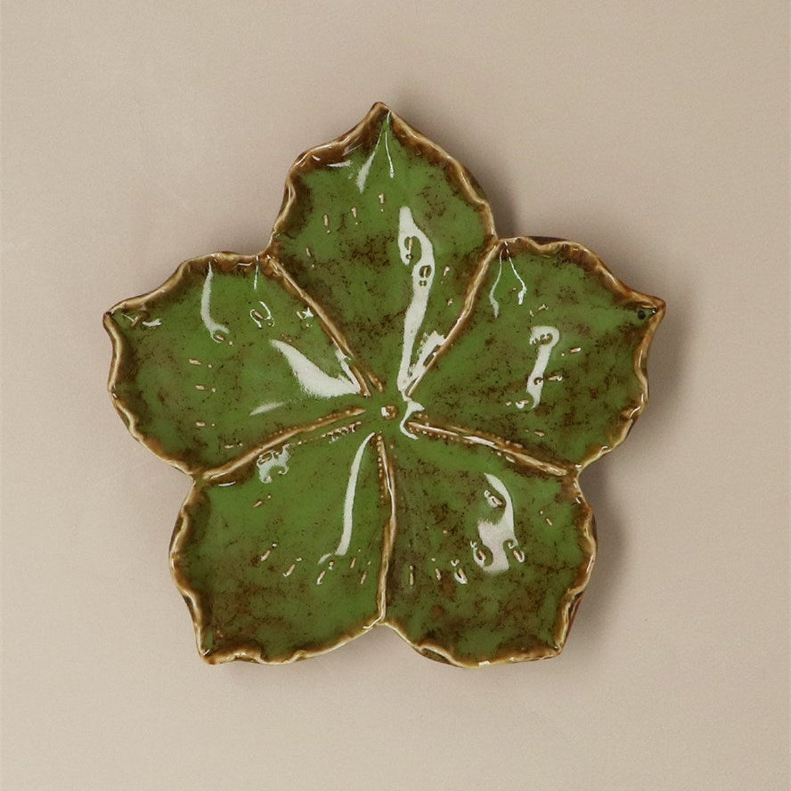 Trinket Plate - Green Reactive Hibiscus, Med