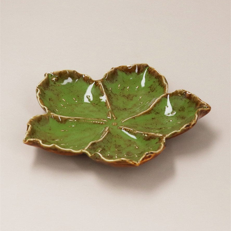 Trinket Plate - Green Reactive Hibiscus, Med
