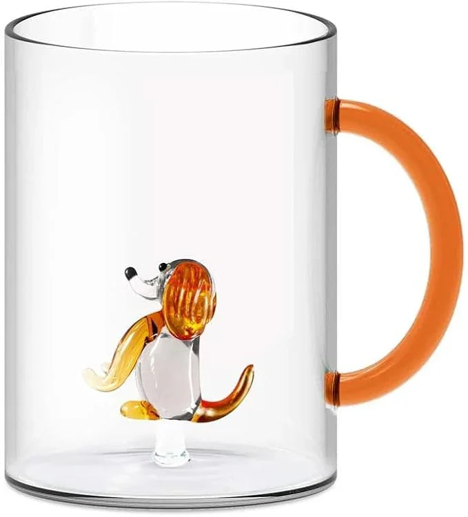 WD LifeStyle - Monterey Line - Glass Mug With Interior Glass Dog Decoration