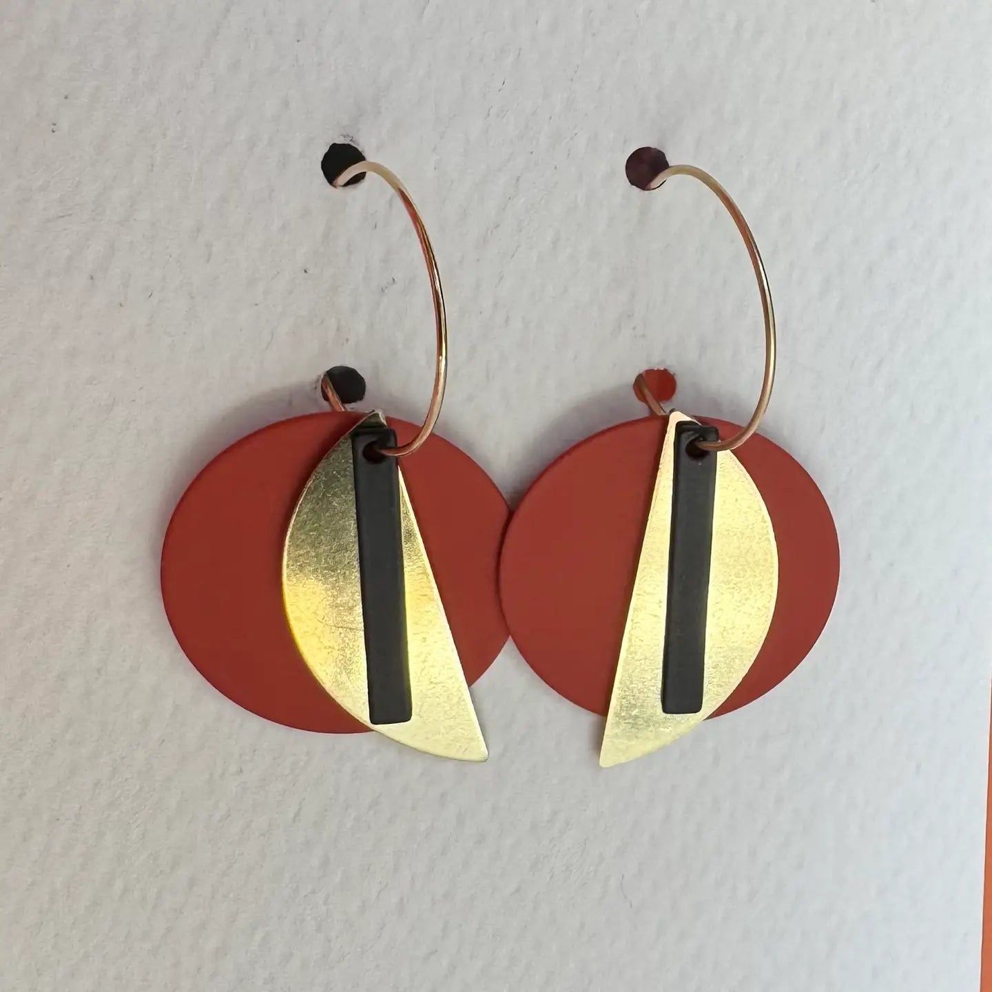 Tangent Earrings Bauhaus Modern Hoops