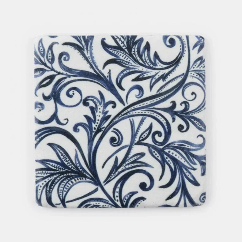 Set of 4 Resin Coasters - Indigo Wallpaper