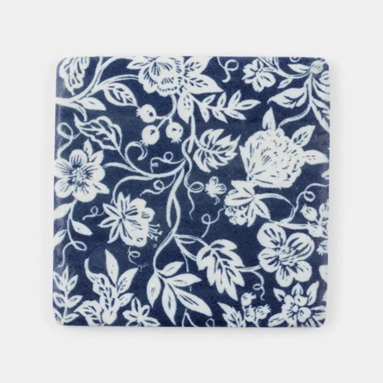 Set of 4 Resin Coasters - Indigo Wallpaper