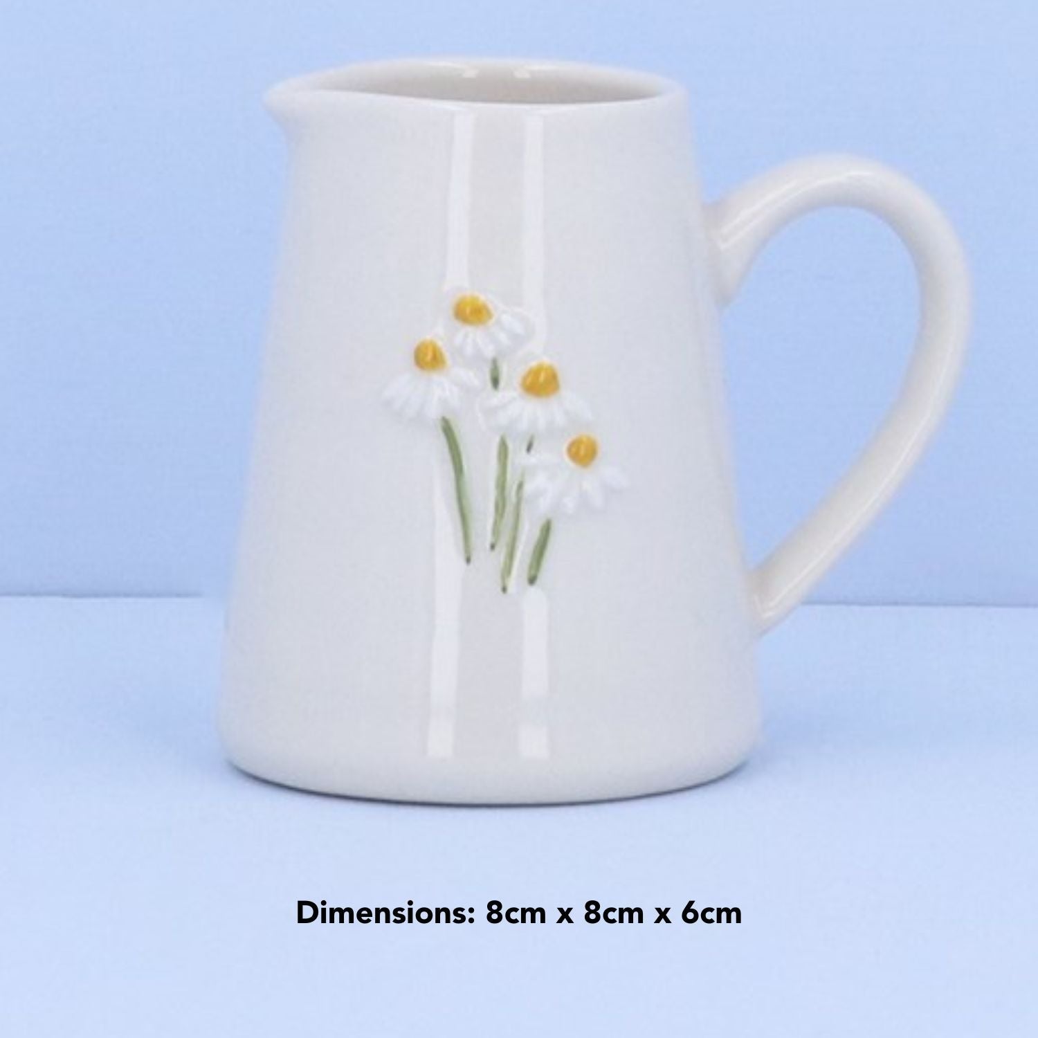 Stoneware Mini Jug - White Daisies