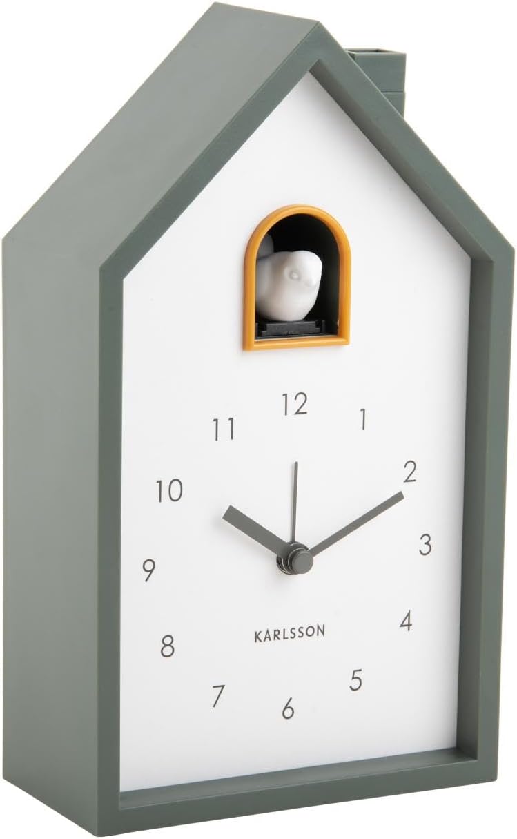 Karlsson Modern Cuckoo Alarm Clock, Jungle Green
