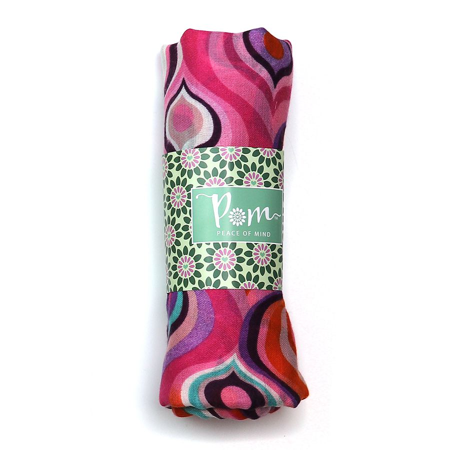 POM - Pink & Orange Mix Retro Wave Print Scarf