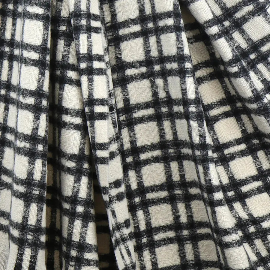 Monochrome Crosshatch Check Scarf