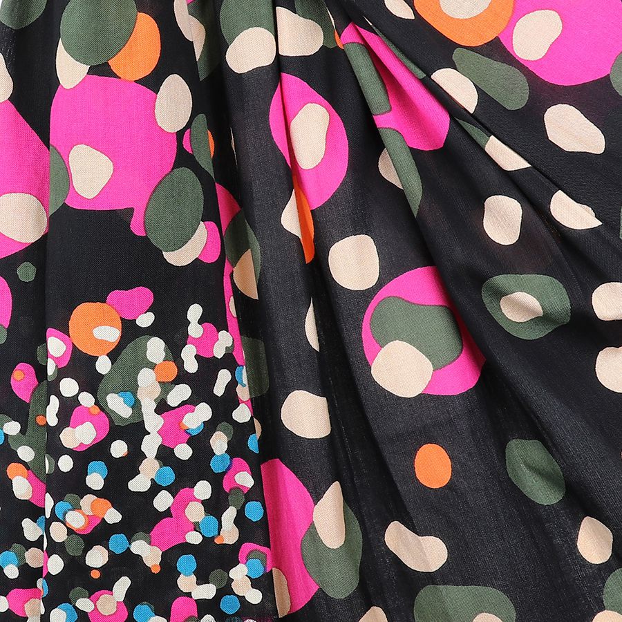 POM - Black Multi Mix Gradient Spot Print Scarf