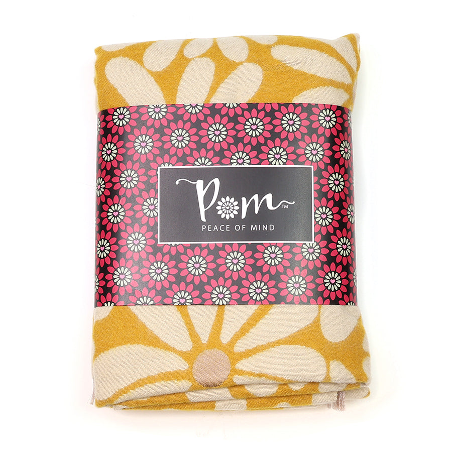Pom - Yellow Retro Daisy Jacquard Scarf