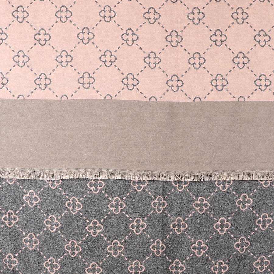 Pom - Soft Pink Mix Quatrefoil Repeat Jacquard Scarf