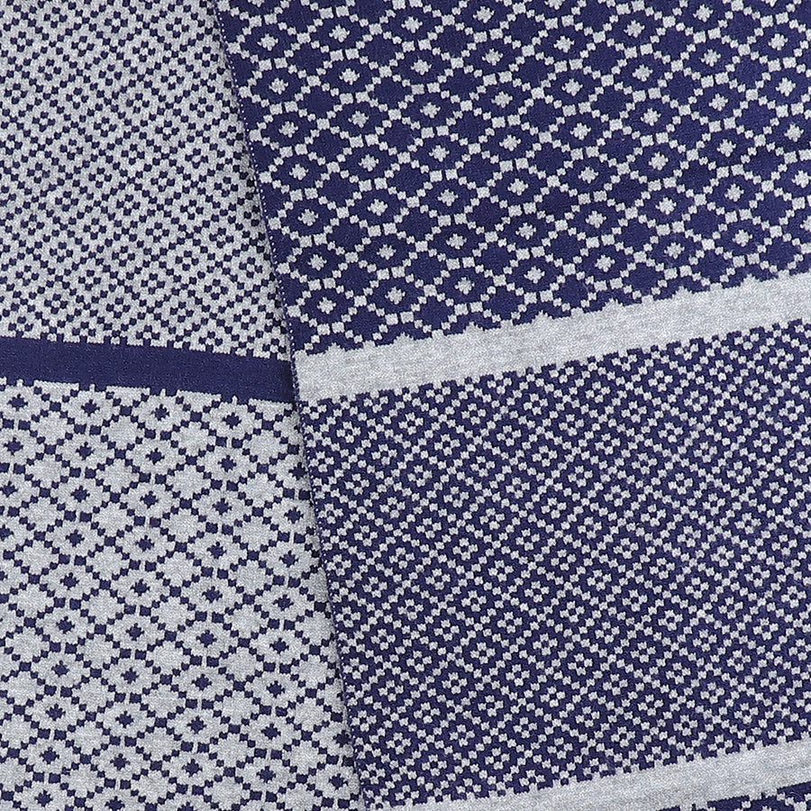 Pom - Navy Mix Scandi Knit Scarf for Men