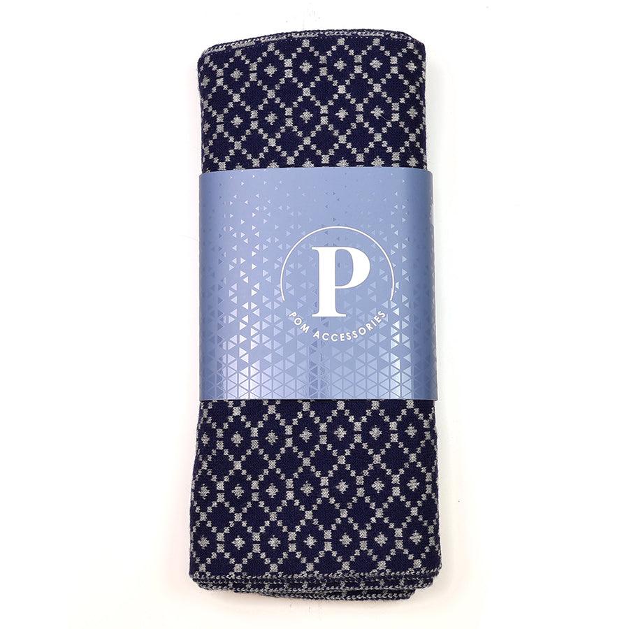 Pom - Navy Mix Scandi Knit Scarf for Men