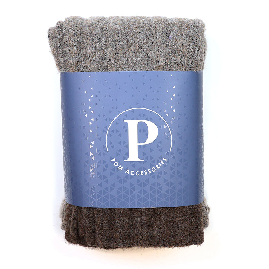 Pom - Beige Gradient Stripe Knit Scarf for Men