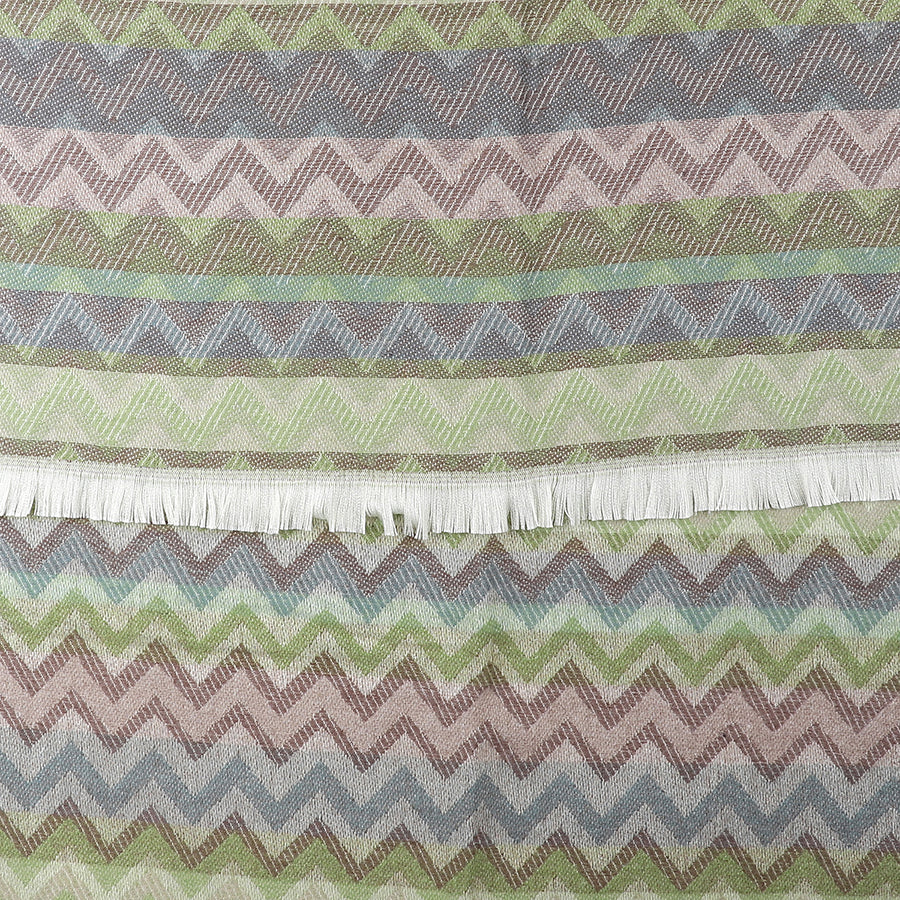 Pom - Sage Green Mix Chevron Stripe Scarf