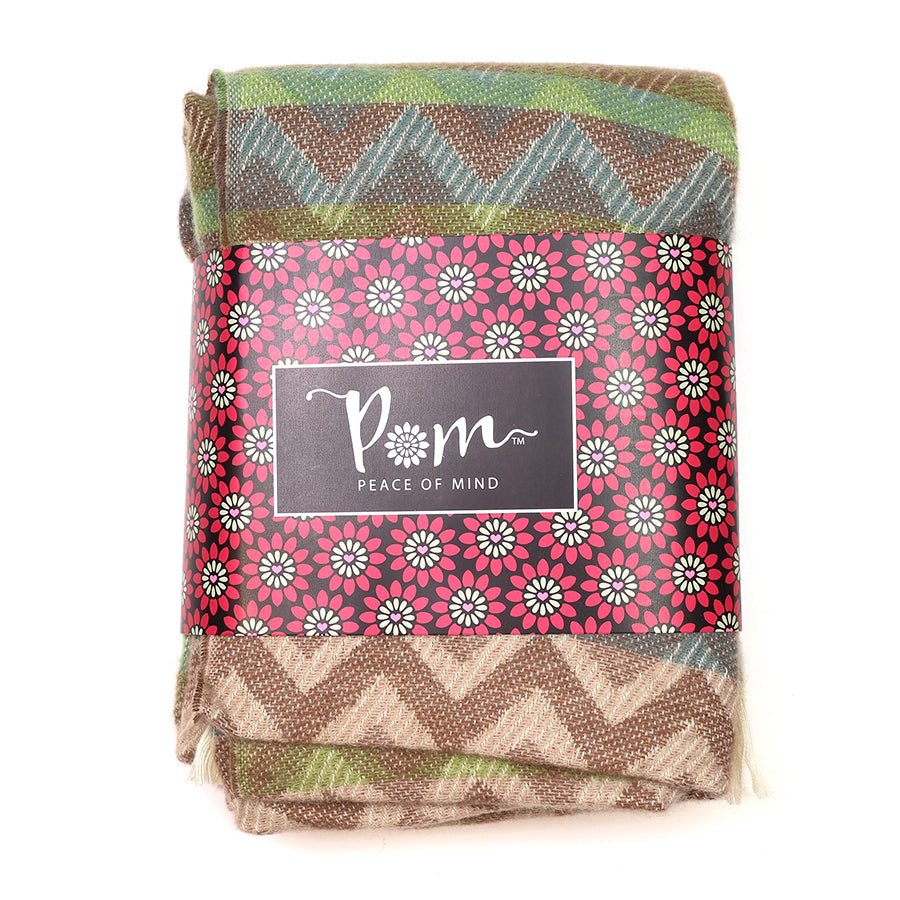 Pom - Sage Green Mix Chevron Stripe Scarf