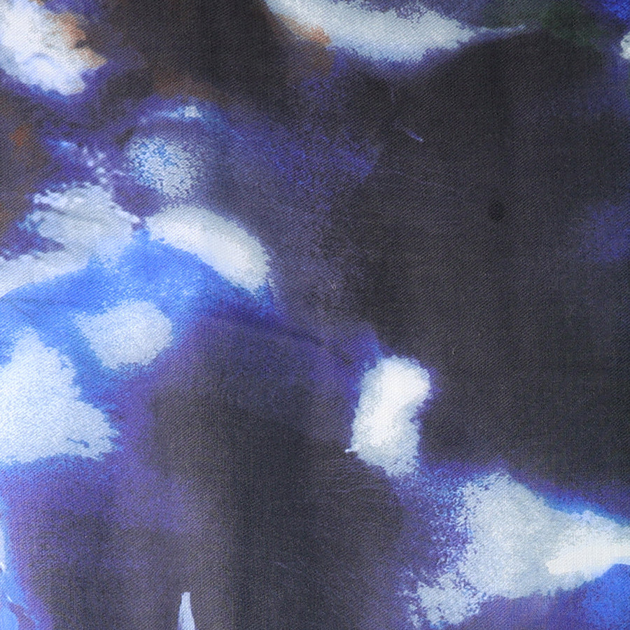 Pom  - Recycled Navy Mix Ink Print Scarf