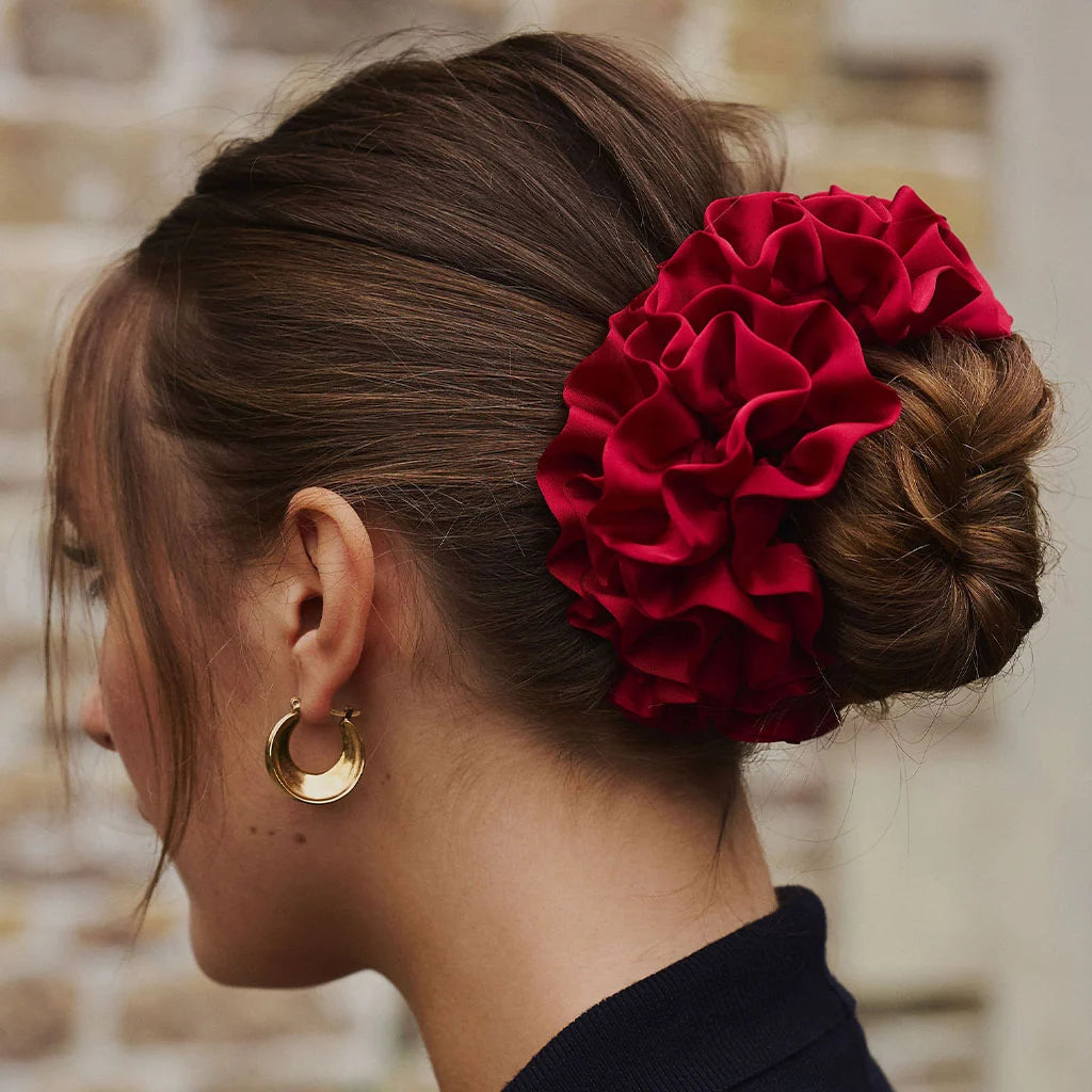 Ruffle Satin Scrunchie