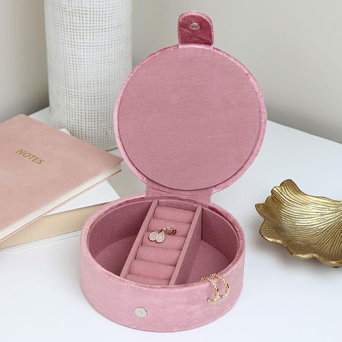 POM - Dusky Pink Velvet Cranes Jewellery Box