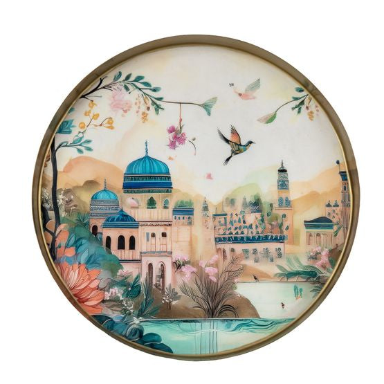 The Silk Road Collection Metal Tray - Jhangye