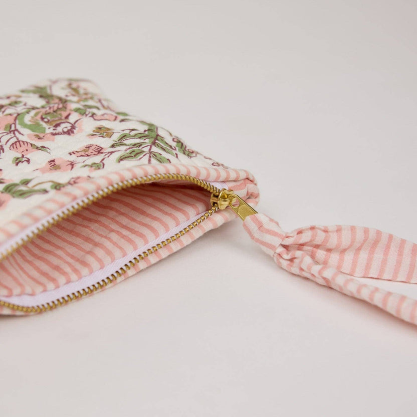 Organic Cotton Zipped Pouch 2PK - Floral Blush