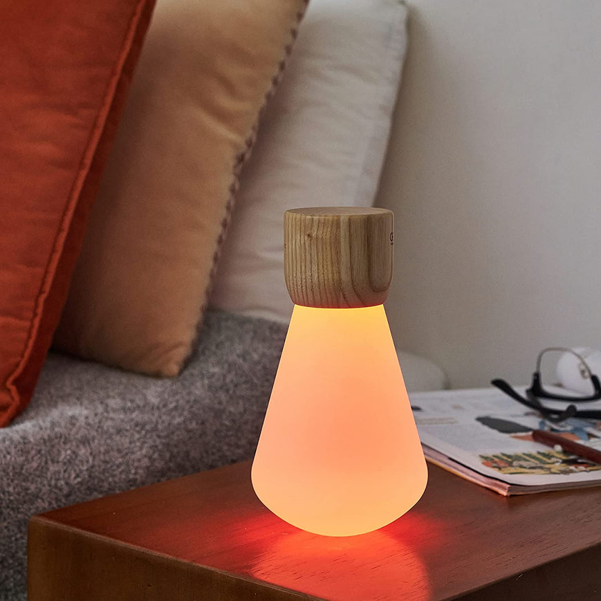 Gingko - Pentagon, Portable Desk Colourful Bulb - White Ash