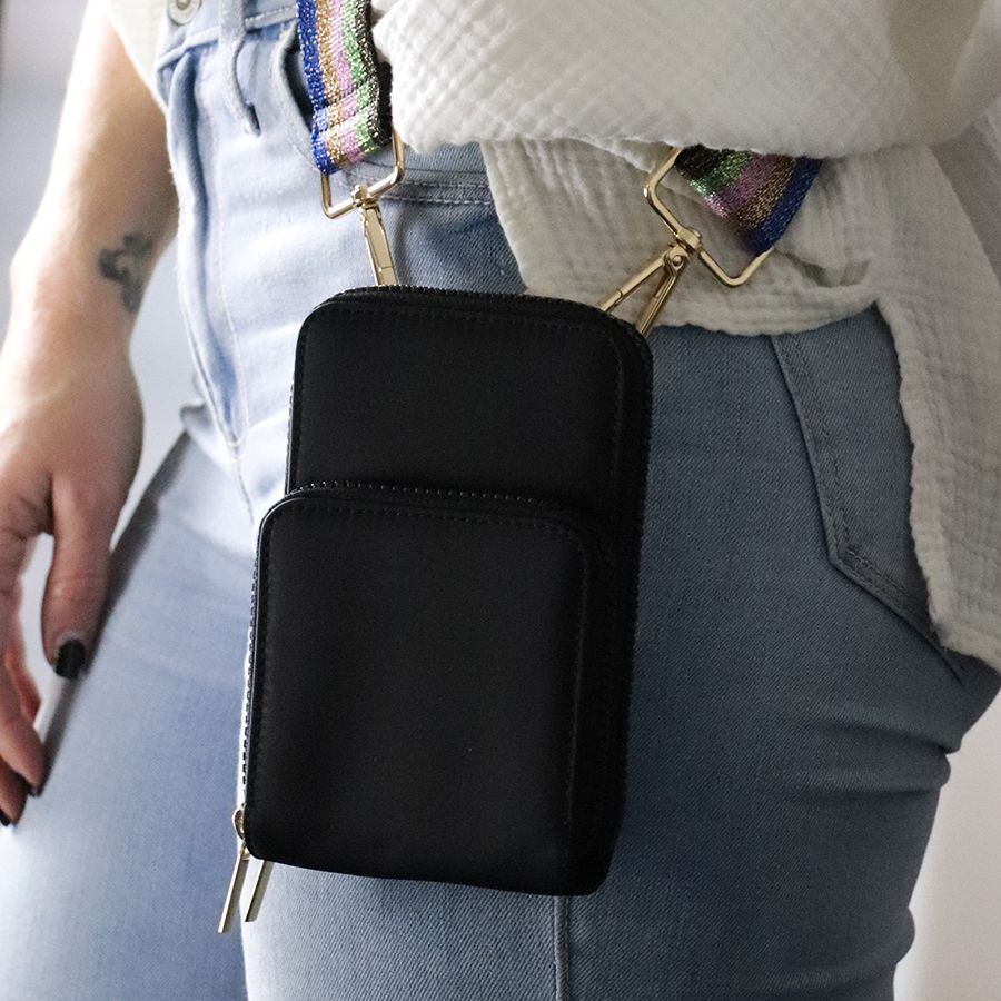 POM - Recycled Nylon Black Phone Bag