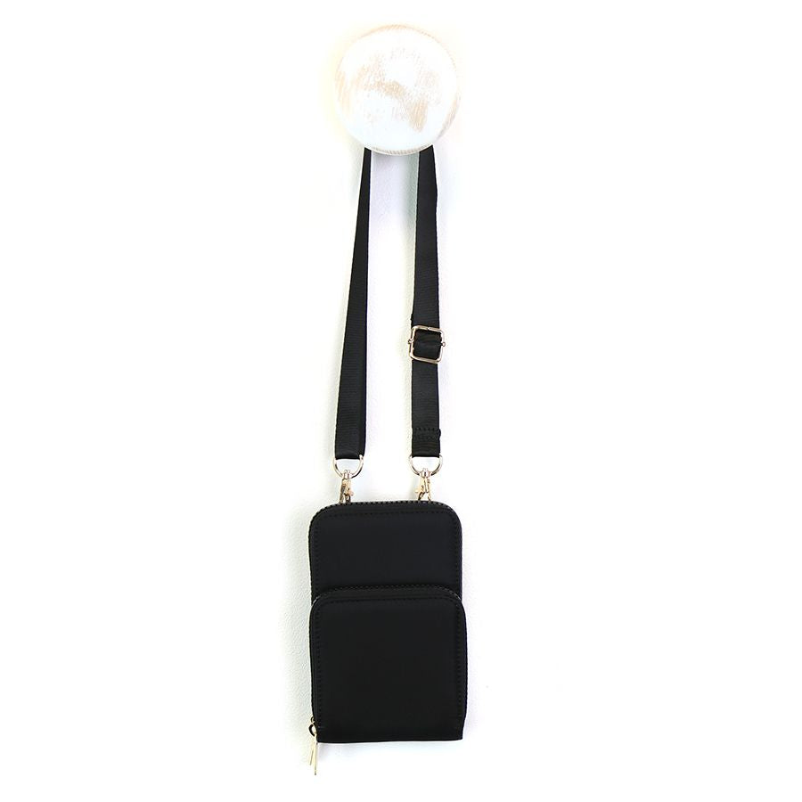 POM - Recycled Nylon Black Phone Bag