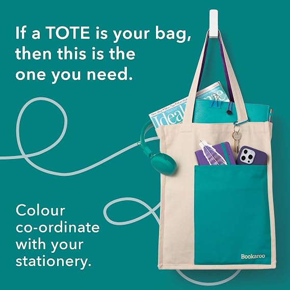 Bookaroo Tote Bag - Turquoise & Purple