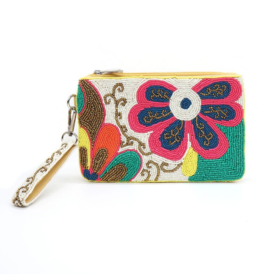 Retro Beaded Floral Holiday Purse