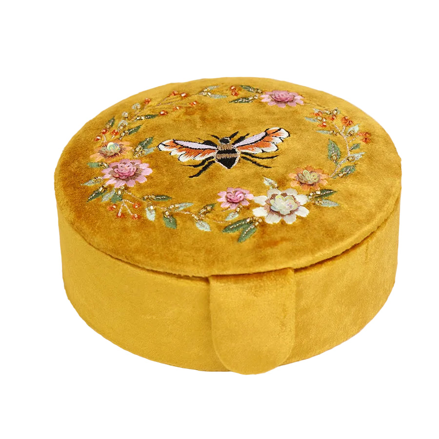 POM - Gold Velvet Bee Jewellery Box