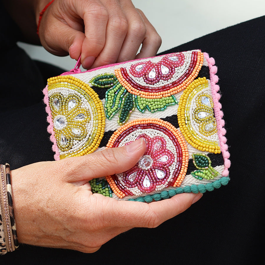 POM - Beaded Citrus Slice Purse