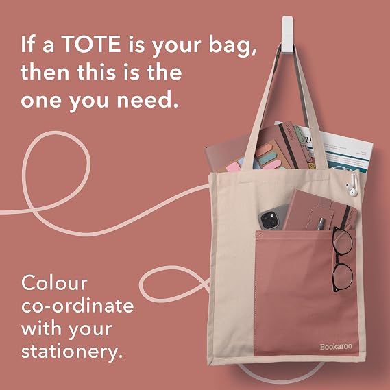 Bookaroo Tote Bag - Blush & Charcoal