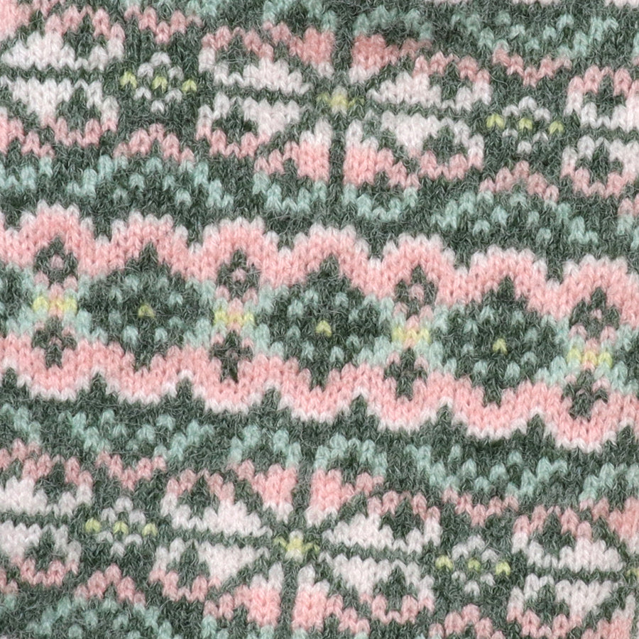 Agnes Festive Knit Hotwater Bottle - Sage & Pink