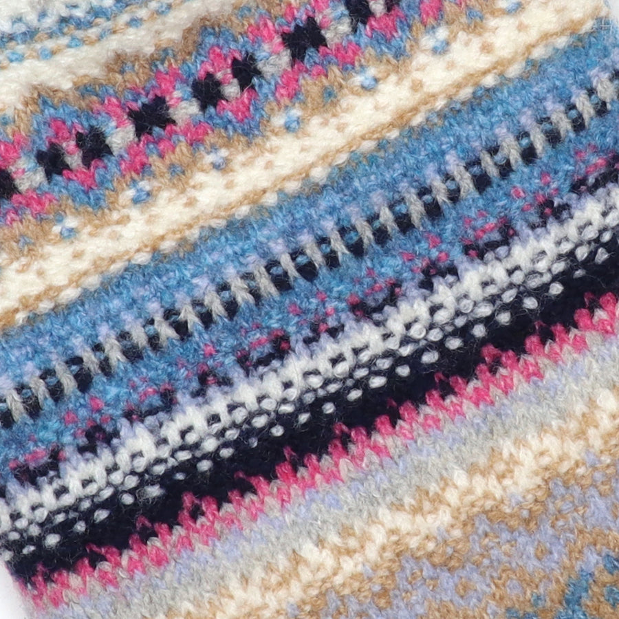Evie Stripe Knit Hotwater Bottle - Camel, Blue, Grey & Ecru