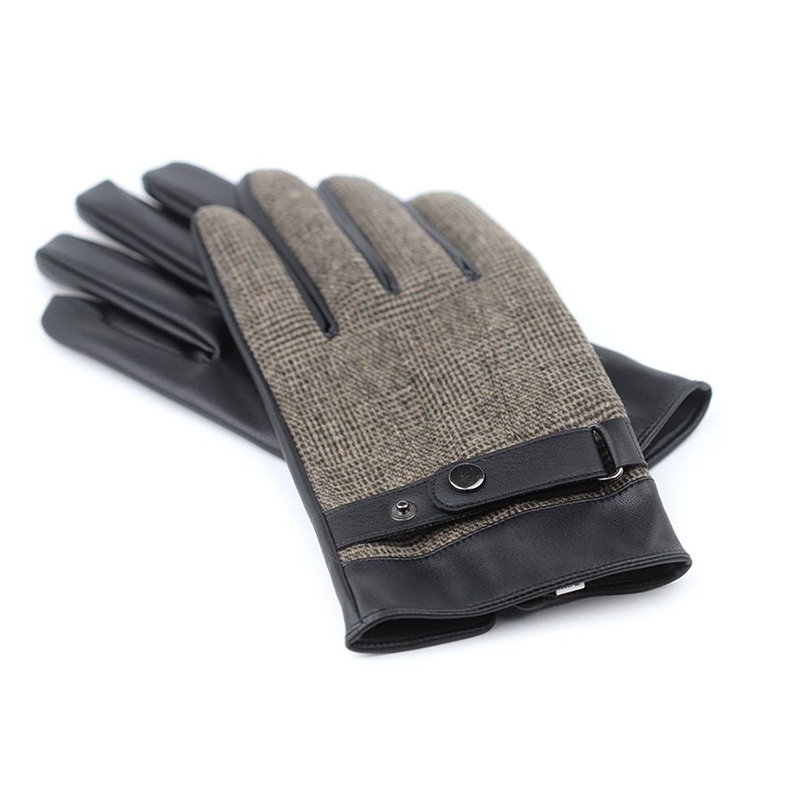 Brown Check Men's Gloves