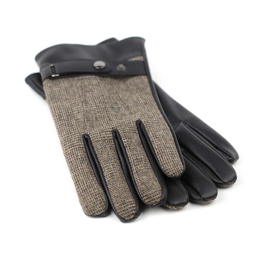 Brown Check Men's Gloves