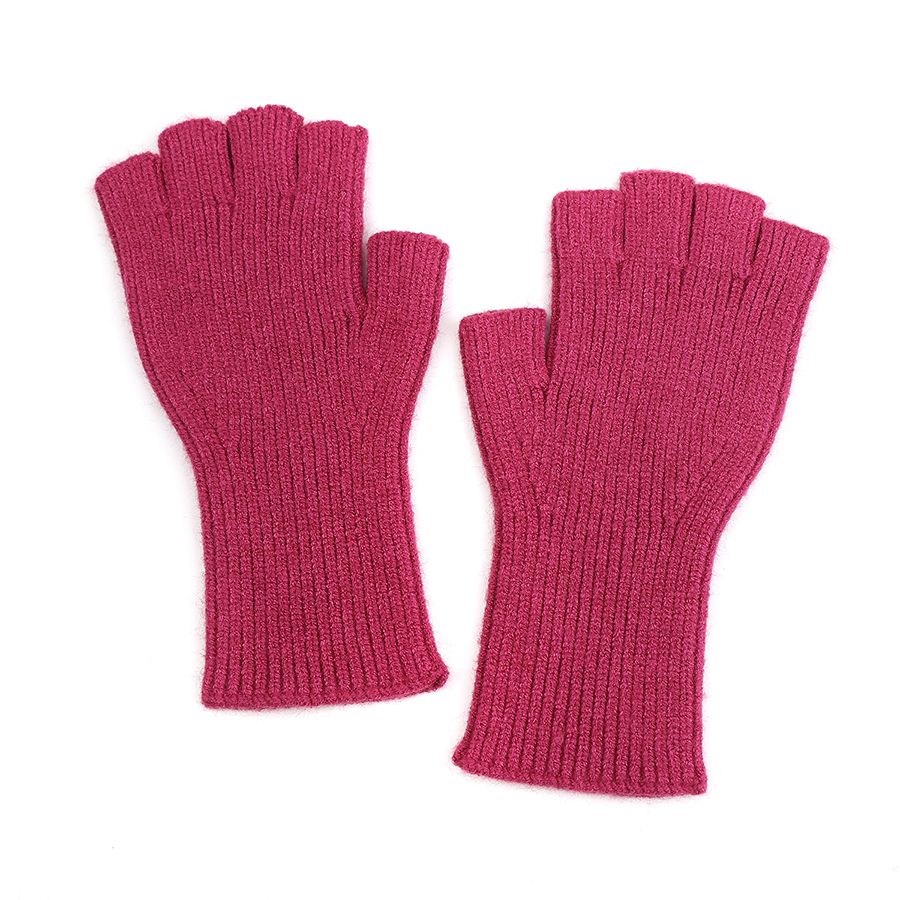 Raspberry Long Wrist Fingerless Gloves