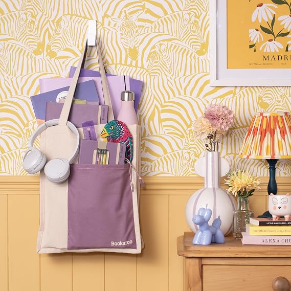 Bookaroo Tote Bag - Aubergine & Cream