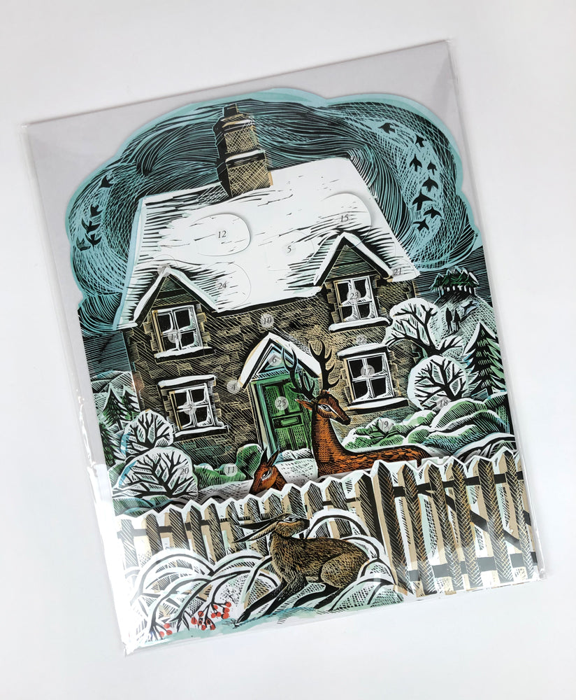 Christmas Cottage Freestanding Advent Calendar