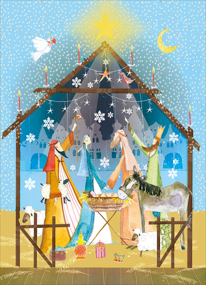 Christmas Nativity Advent Calendar Card