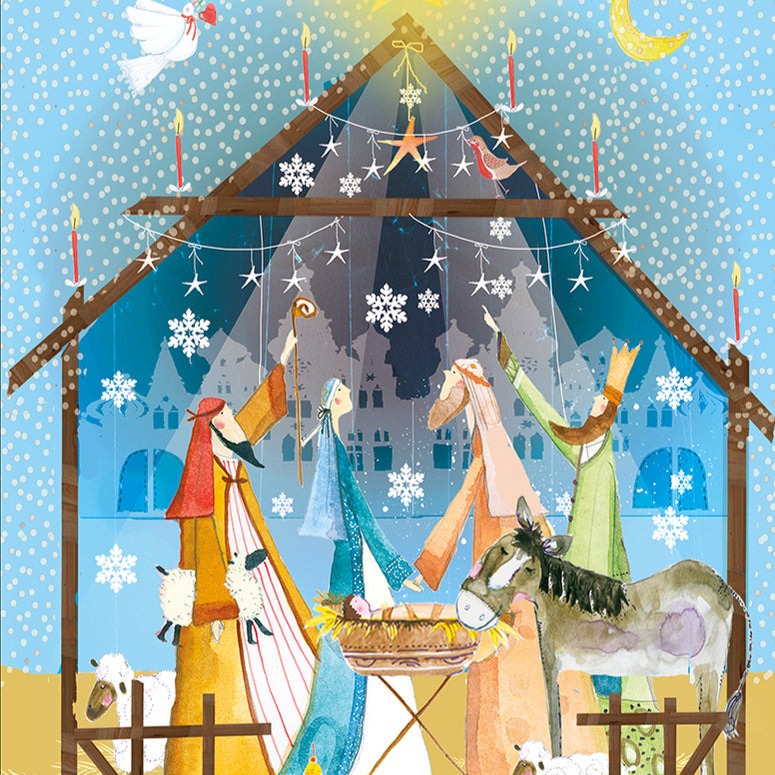 Christmas Nativity Advent Calendar Card