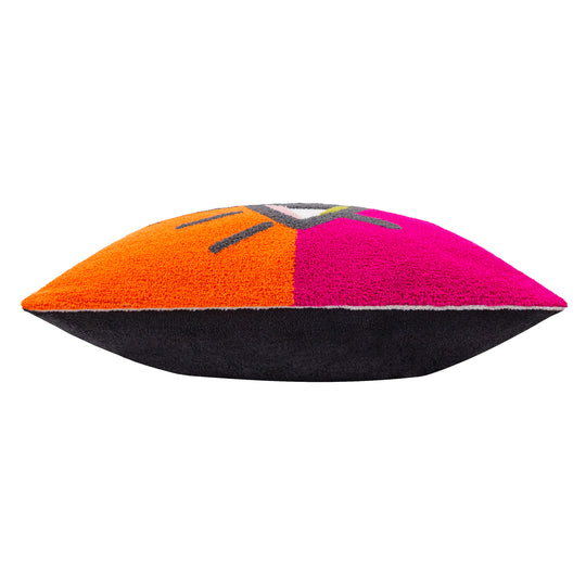 All Eyes on You Feather Cushion Orange/Pink