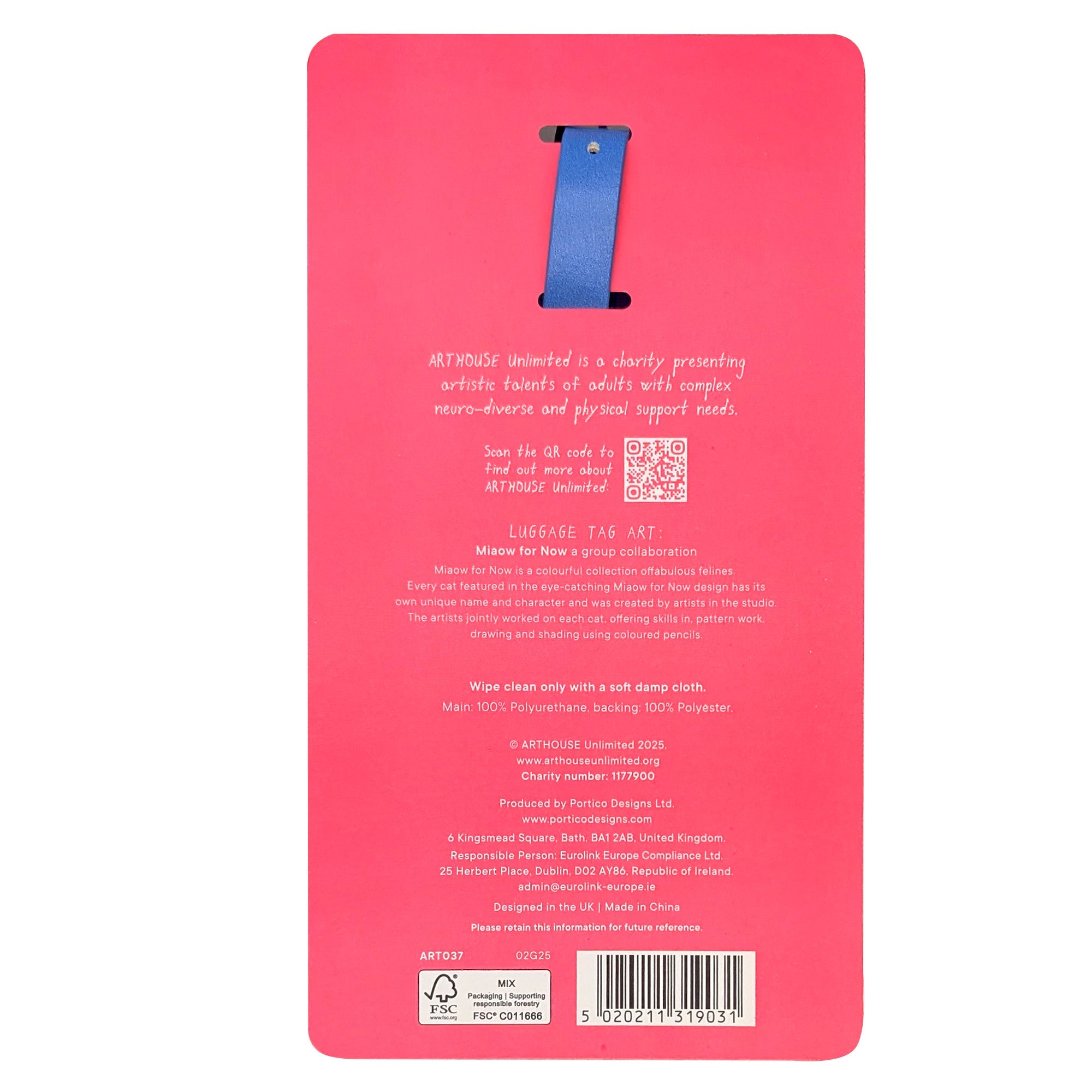 Miaow For Now Luggage Tag