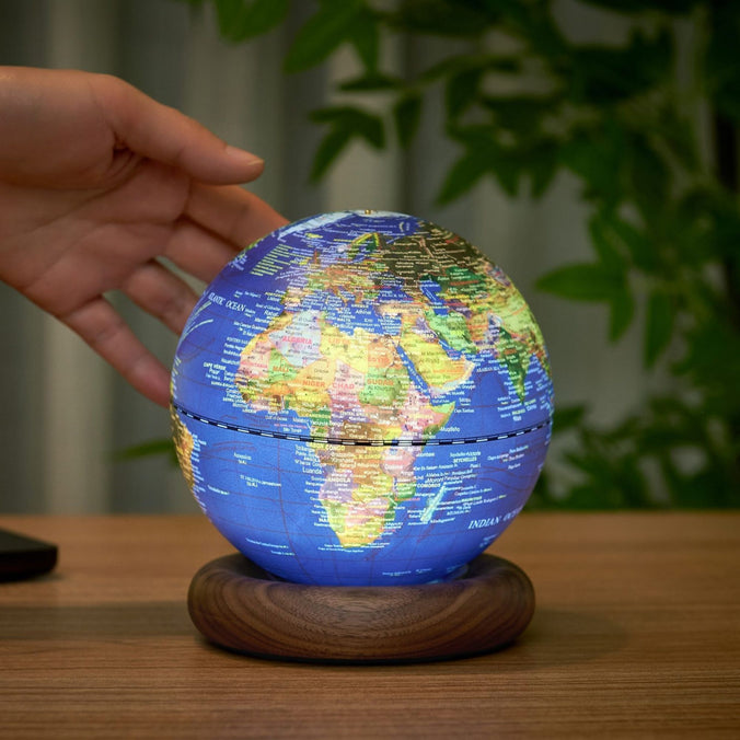 Gingko Atlas Globe Lamp - Walnut